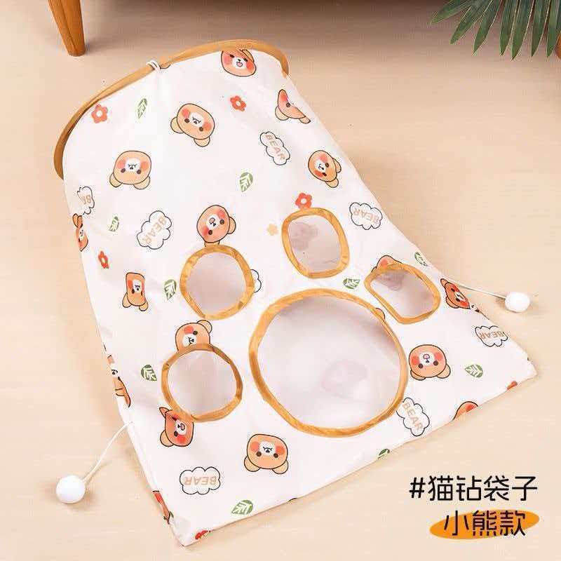 Tunnel pour chat [Motif Ours]