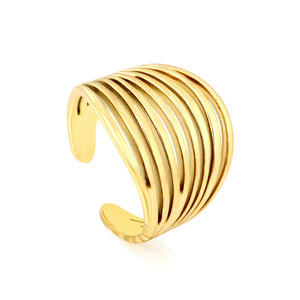 แหวนแฟชั่นทรงเรขาคณิต ชุบทอง 18k เครื่องประดับสำหรับงานปาร์ตี้สำหรับทุกเพศ - Product Image 5