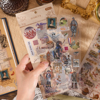 3 feuilles par paquet d'autocollants rétro nostalgie manuels créatifs mignons pour enfants matériel décoratif manuel