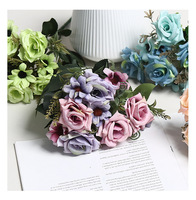 Fleurs de rose en soie simulée, tissu doux haut de gamme pour une sensation naturelle et confortable, vente en gros pour la vente au détail
