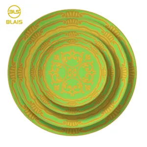 4 pezzi decorazione per feste regali per le vacanze stoviglie stile Baroco musulmano oro verde bone china set di stoviglie fornitori