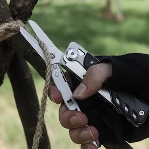 Outdoor Emergency Survival Pocket Knife Multitool Scissors 5 In 1 With Safety Hammer
