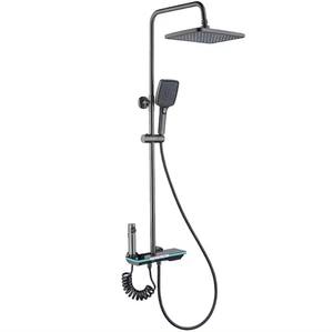 Set di rubinetti per doccia con Display digitale a LED e piattaforma di stoccaggio 4 funzioni doccia Set di tasti per pianoforte termostatici sistema doccia - Product Image 1