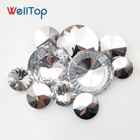 18.025 WELLTOP Boucle de décoration de meubles, Clou de canapé diamanté, Clou en verre à strass, Boutons en cristal pour sacs, Clous de rembourrage