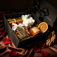 Coffrets cadeaux de luxe LANJO, ensemble bougie et diffuseur avec étiquette privée personnalisée et sac cadeau pour anniversaire, Noël