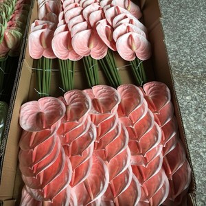 Chất Lượng Cao Lớn Màu Trắng Màu Xanh Lá Cây Nhân Tạo Anthurium Nhà Máy Bất Cảm Ứng Bảng Trung Tâm Đám Cưới Tốt Nghiệp Trung Quốc Năm Mới - Product Image 6