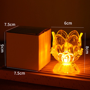 Décoration traditionnelle chinoise Lotus Bougie Lampe Bougies <span class=keywords><strong>LED</strong></span> sans flamme - Product Image 6