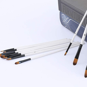 Tête en nylon Manche en bois Pinceau de <span class=keywords><strong>peintre</strong></span> 12 pièces Pinceau de <span class=keywords><strong>peintre</strong></span> professionnel - Product Image 1