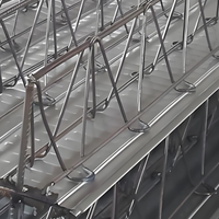 Dalle de plancher en acier galvanisé avec treillis-Tôle de terrasse en métal pour support structurel