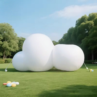 Décoration de fête, ballon nuage gonflable personnalisé, modèle publicitaire géant blanc, éclairé par LED, 10-12 pieds