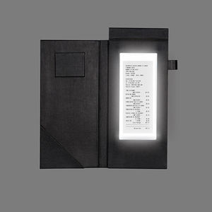 Porte-chèques en cuir noir en gros, porte-chèques magnétique éclairé, porte-chèques de restaurant avec LED - Product Image 1
