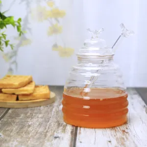 Fancy Glazen Potten Geblazen Glas Bee Vormige Honey Jar