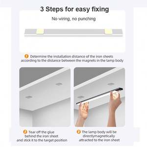 Lumière LED magnétique ultra-mince rechargeable à détecteur de mouvement 5V, dimmable, pour armoire/placard, température de couleur 3500K-6000K - Product Image 6
