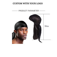Durag en satin soyeux personnalisé avec logo, chapeau de pirate, bonnet 360 Wave à longue queue, masque de fête, bonnet extensible