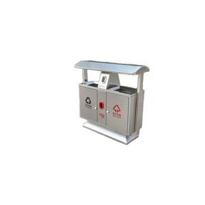 Contenedor de Reciclaje de Acero Inoxidable para Exteriores Zhongming, 98*40*100mm, con Tapas, para Uso en Parques - Product Image 4