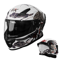 Casque de moto intégral ABS avec double visière pour usage unisexe en course quatre saisons
