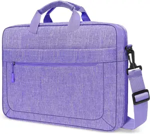 보라색 서류 가방 테이블 스탠드 책 가방 주머니 많은 가장 저렴한 제조 유형 노트북 가방의 사진