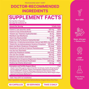 Private Label Vegan Chasteberry & Inositol Supplement Capsules Hormone Balance & Fertility Support <b>Vitamins</b> for Adults - Product Image 2