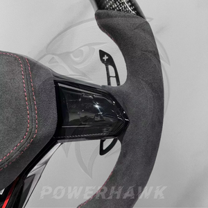 Volant en fibre de carbone Alcantara à LED fourni par l'usine pour Volkswagen Golf 6 7 8 GTI R Polo Tiguan Touareg Touran Scirocco - Product Image 2