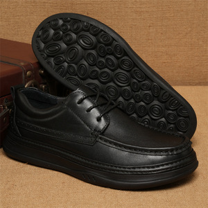 Zapatos Náuticos de Cuero Estilo Británico para Hombre, Punta Redonda, Suela de Goma, Entresuela de EVA Acolchada, Para Todas las Temporadas, Con Cordones, Corte Bajo - Product Image 2
