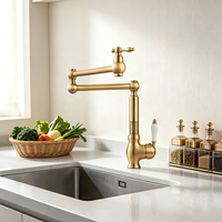 Robinet de cuisine en laiton massif, mitigeur pliable pour remplissage de casseroles, avec cartouche en céramique, à poser sur plan, à poignée unique