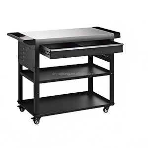Chariot à outils multifonctionnel en métal à 4 tiroirs et 3 niveaux avec quatre roues, chariot <span class=keywords><strong>utilitaire</strong></span> <span class=keywords><strong>professionnel</strong></span> pour outils mécaniques - Product Image 2