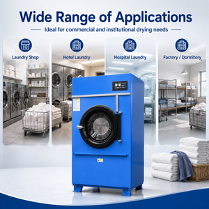 Secadora Industrial de 15 kg, Calentada por Gas y Eléctrica, GQ-30, Secadora de Ropa Comercial, 33 RPM, Alta Eficiencia, 220V/380V, para Hoteles - Product Image 2