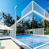 LUX Padel Legendsports Gazon artificiel personnalisé en verre trempé de 12mm pour terrain de tennis Padel