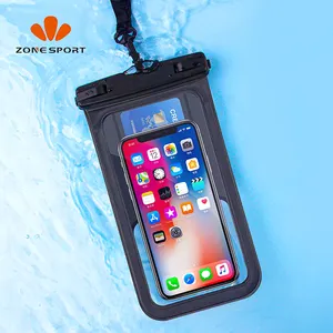 Eco-friendly PVC Underwater Mobile Phone Cases Clear Pouch Wholesale IPX8 Phone Dry Cover Waterproof Cell Phone Bags