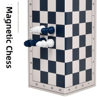 Juego de Mesa Magnético 3 en 1 Plegable de Ajedrez, Damas y Backgammon con Bolsas de Almacenamiento, Juego de Estrategia Educativo Portátil para Niños y Adultos