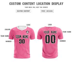 Uniforme de entrenamiento personalizado rosa y blanco para hombres, conjunto de camiseta de fútbol - Product Image 5