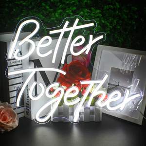 Letrero de Neón LED Romántico con la Frase 'Better Together', Decoración de Pared en Blanco Cálido para Bodas, Compromisos, Hogar y Dormitorio - Product Image 2