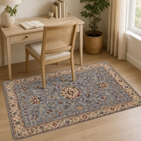 Tapis moderne à imprimé animal bleu clair en faux velours polyester, fabriqué à la machine, antidérapant et insonorisant pour la décoration intérieure