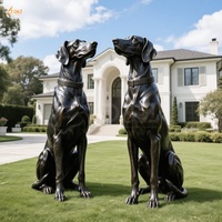 Sculptures de chien personnalisées, Statues de chien grand danois en bronze pour décorations de jardin extérieur Statues de grand danois en bronze