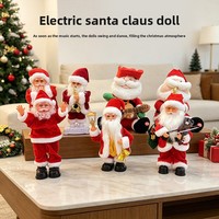 Nouvelle figurine de Père Noël électrique transfrontalière en PVC, cadeau de Noël, poupée de Père Noël sur pied pour vitrines