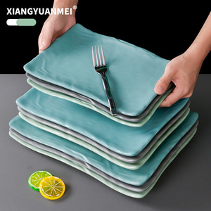 Assiettes en mélamine Xiangyuan, assiettes rectangulaires pour restaurant de fondue, imitation porcelaine en plastique - Product Image 1