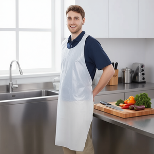 Grembiule monouso in polietilene bianco 28 x 42 pollici, spessore 1 mil, per sicurezza alimentare e uso quotidiano - Product Image 2