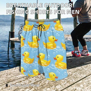 Pantalones Cortos de Pesca para Exteriores, Lisos, Teñidos, de Cintura Baja, con Cordón, Transpirables, de Secado Rápido, de Gran Venta - Product Image 2