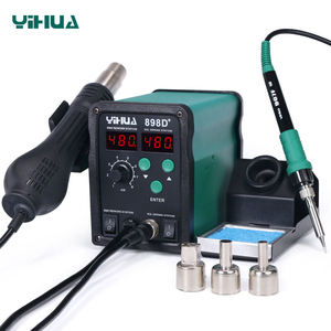 Station de soudage à air chaud et <span class=keywords><strong>fer</strong></span> à <span class=keywords><strong>souder</strong></span> 2 en 1 YIHUA 898D+ pour la réparation de circuits imprimés de téléphones portables, la soudure et le dessoudage - Product Image 1
