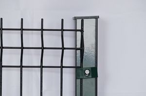 Panneau de clôture extérieur en treillis soudé incurvé 3D en acier au carbone, hauteur 6 pieds, revêtement poudré, avec poteau couleur pêche - Product Image 6