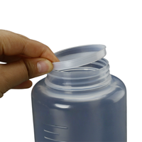 Bouteille de réactif graduée en plastique PP à large ouverture, bouteille de stockage d'échantillons chimiques de laboratoire avec couvercle d'étanchéité interne