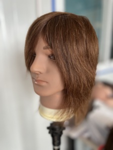 Cabeza de Maniquí de cabello humano real para peluquería y barbería, ideal para práctica avanzada de corte de pelo y peinado - Product Image 4