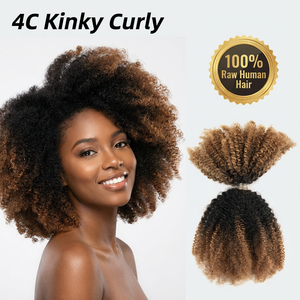 Capelli Umani Brasiliani Afro Kinky Bulk di Alta Qualità, 100 Grammi, per Intrecciare, Vergini Remy, Lunghezza 8"-28" - Product Image 3