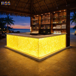 Mostrador de mármol de alabastro para restaurante de hotel Diseño moderno Mostrador de Bar de mármol de ónix retroiluminado - Product Image 4