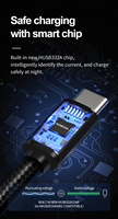 Cable de Carga Rápida con Certificación CE de 240W 5A, 480Mbps, Tipo-C USB 2.0, Blindado con Lámina y Trenzado de Nailon, 2 Años de Garantía