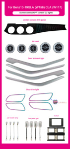 Illuminazione Ambientale a LED SJC per Interni <span class=keywords><strong>Mercedes</strong></span>-Benz CLA/<span class=keywords><strong>GLA</strong></span>/Classe A/B W156/W117/W246/W176, Accessori Decorativi a 64 Colori - Product Image 5