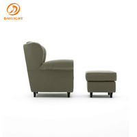 Fauteuil d'appoint moderne à dossier haut et capitonné, en lin ou en cuir durable, pour salon, appartement, hôtel, bureau à domicile