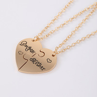 Sense Jewelry Collier mère-fille plaqué or 18 ct Collier cœur pour la fête des mères