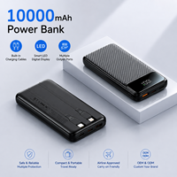 Chargeur sans fil USB, batterie externe mince 10000 mAh 22,5 W, batterie externe pour téléphone, affichage LED, batteries externes PD 20 W USB C