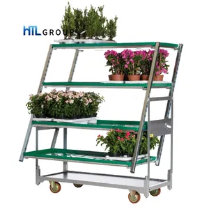 Exhibición de cultivo soldada con malla de metal desmontable ajustable, carrito danés de Enfermería de flores